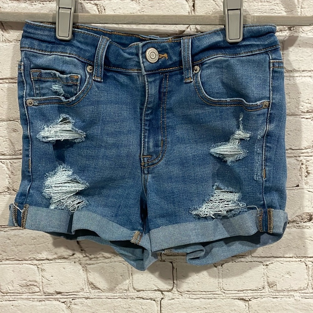 Aeropostale High Rise MIDI Stretch Shorts Size 2